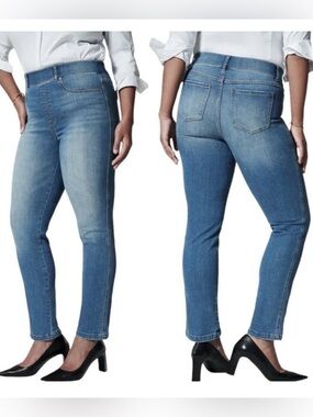 Spanx EveryWear Vintage Indigo High Rise Straight Leg Ankle Pull On Jeans 3XL